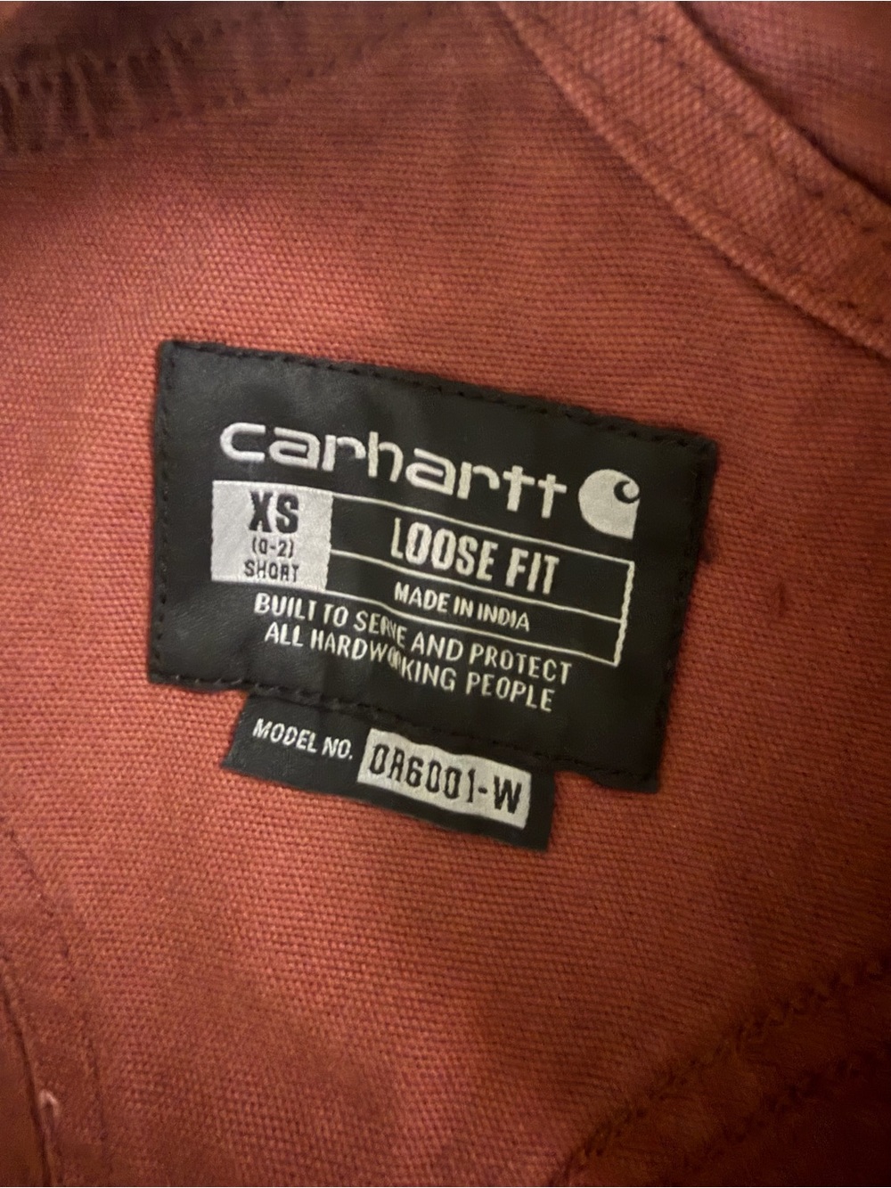 Carhartt Dusty Rose Canvas Overalls - Picture 6 of 6